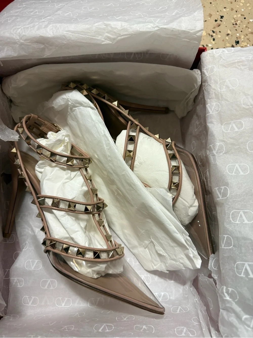 Valentino Garavani Red Kids Ankle Boots Box